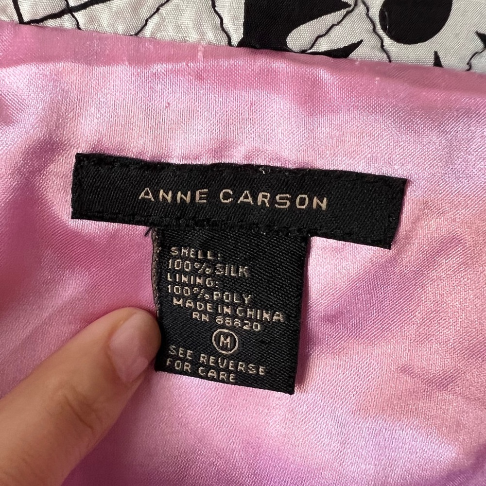 Anne Carson Vintage Quilted Silk Jacket Black/White A… Gem